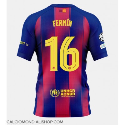 Maglie da calcio Barcelona Fermin Lopez #16 Prima Maglia 2025-26 Manica Corta Maglie da calcio Barcelona Fermin Lopez #16 Prima Maglia 2025-26 Manica Corta